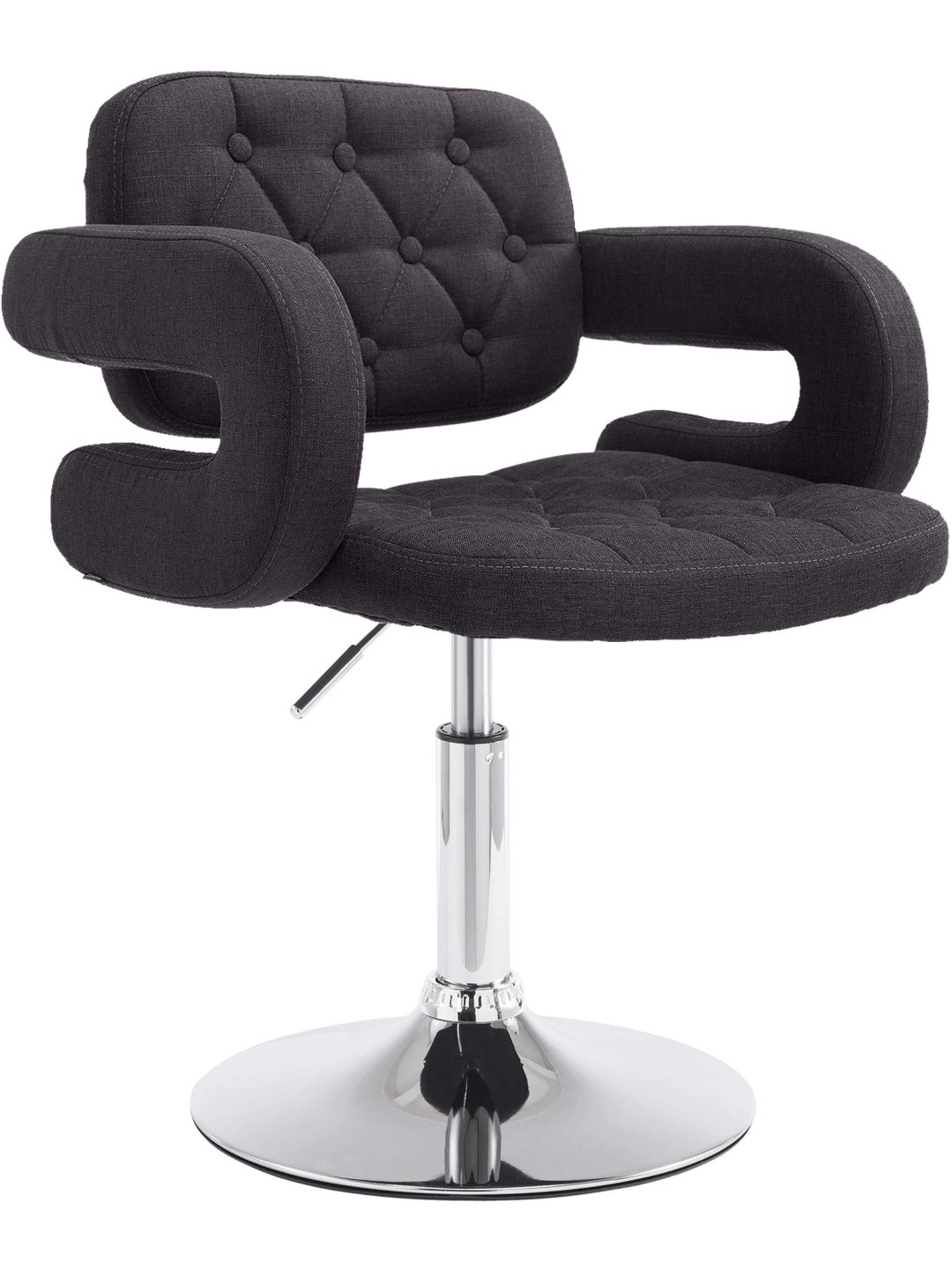 Chaise longue Dublin en tissu, noir