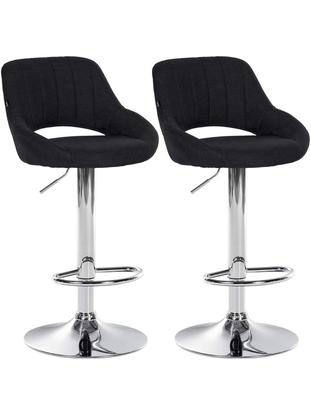 Lot de 2 tabourets de bar Milet tissu C, noir
