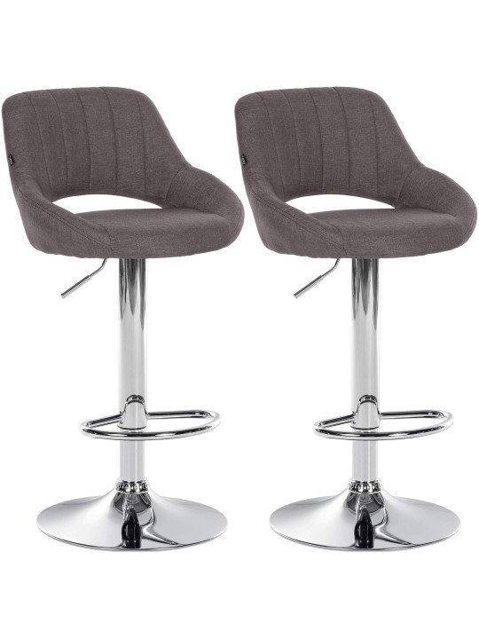 Lot de 2 tabourets de bar Milet tissu C, gris foncé Lot de 2 tabourets de bar Milet tissu C, gris foncé