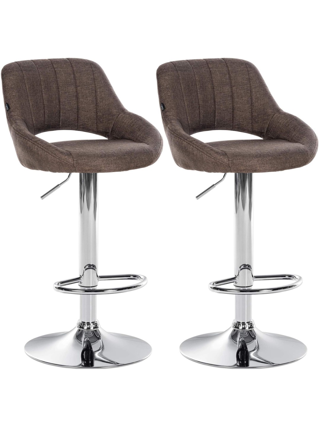 Lot de 2 tabourets de bar Milet tissu C, brun