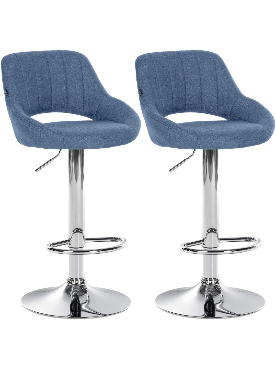 Lot de 2 tabourets de bar Milet tissu C, bleu
