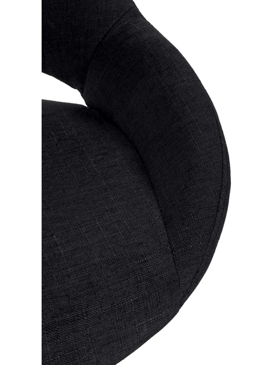 Lot de 2 tabourets de bar Milet tissu B, noir