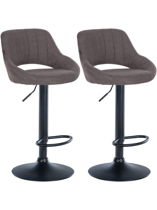 Lot de 2 tabourets de bar Milet tissu B, gris foncé Lot de 2 tabourets de bar Milet tissu B, gris foncé