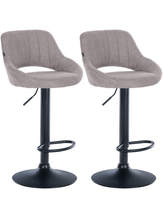Lot de 2 tabourets de bar Milet tissu B, gris Lot de 2 tabourets de bar Milet tissu B, gris