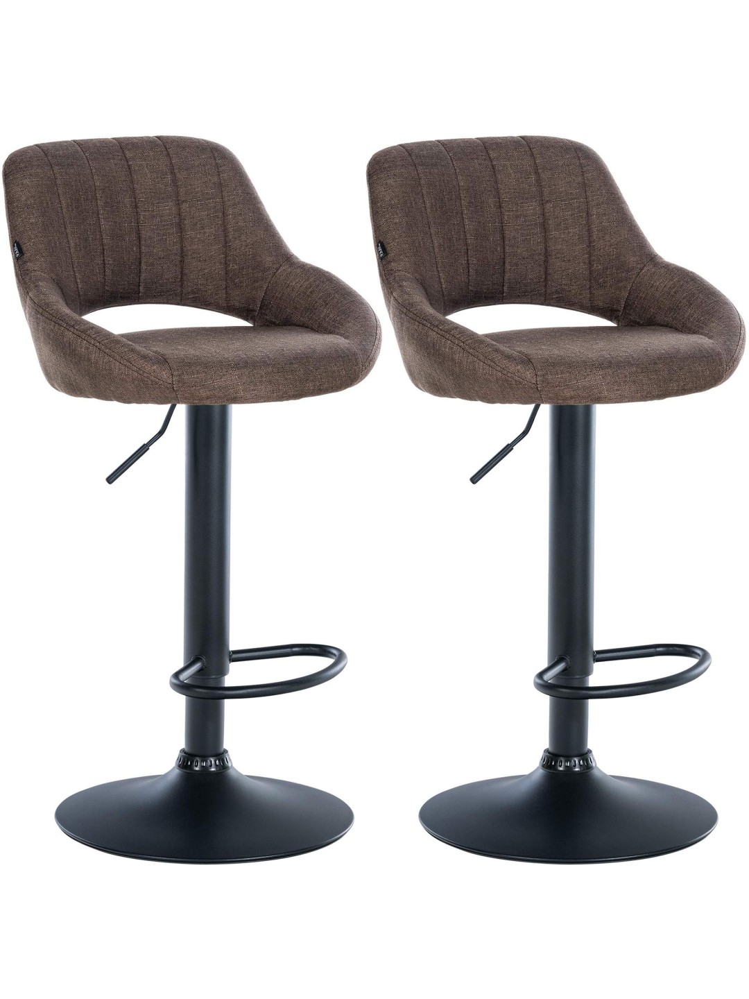 Lot de 2 tabourets de bar Milet tissu B, brun