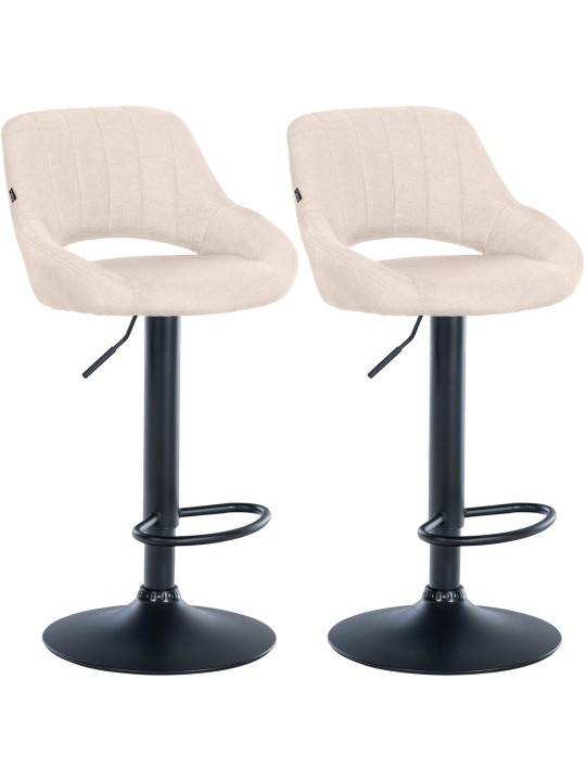 Lot de 2 tabourets de bar Milet tissu B, crème Lot de 2 tabourets de bar Milet tissu B, crème