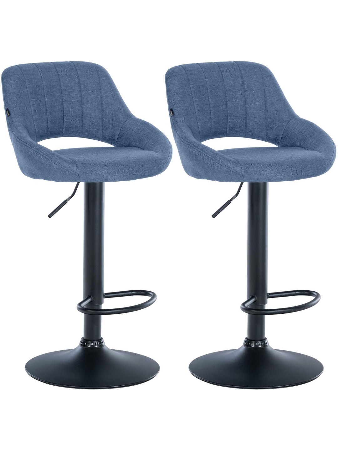 Lot de 2 tabourets de bar Milet tissu B, bleu