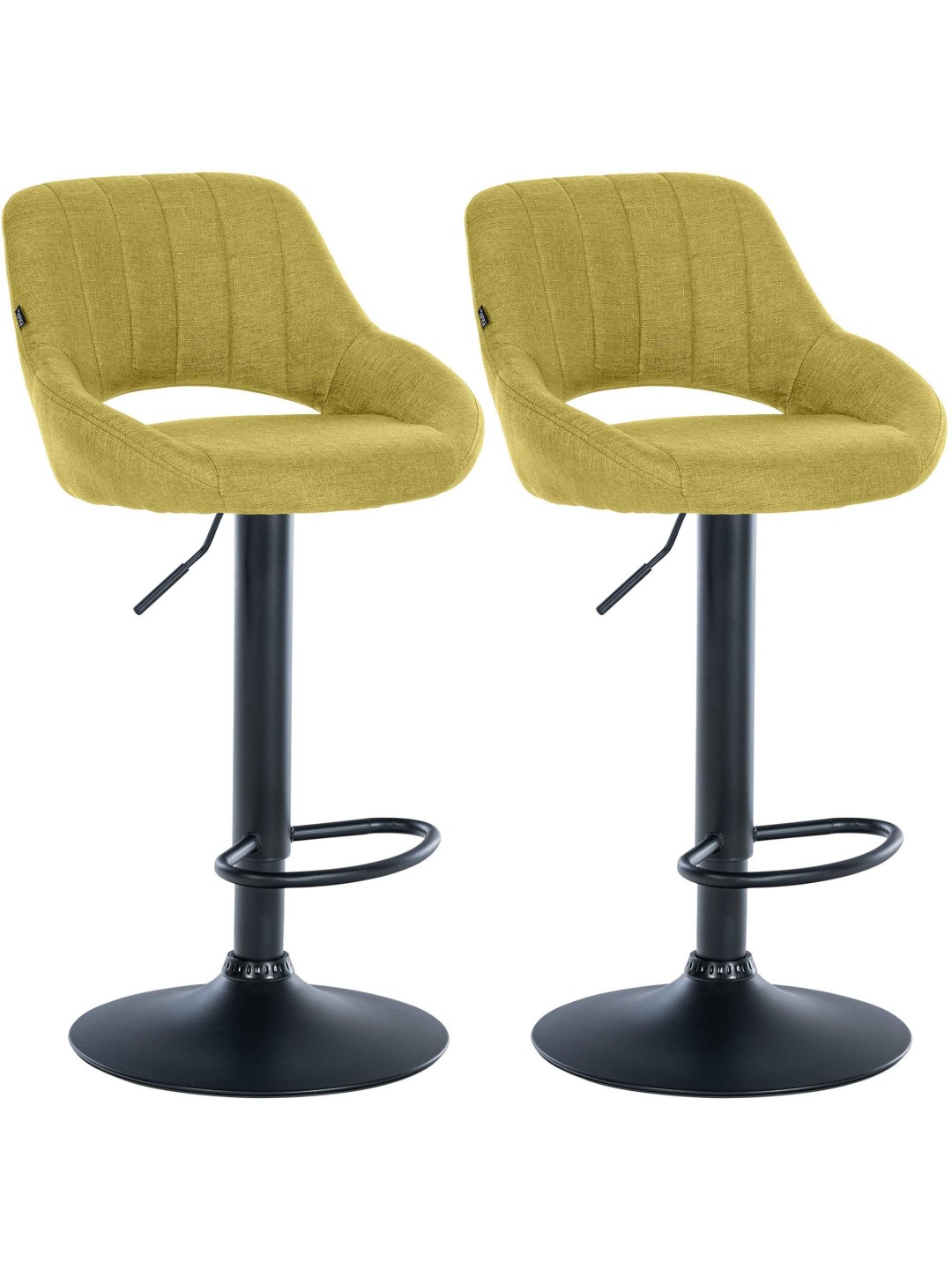 Lot de 2 tabourets de bar Milet tissu B, vert