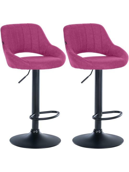 Lot de 2 tabourets de bar Milet tissu B, lilas