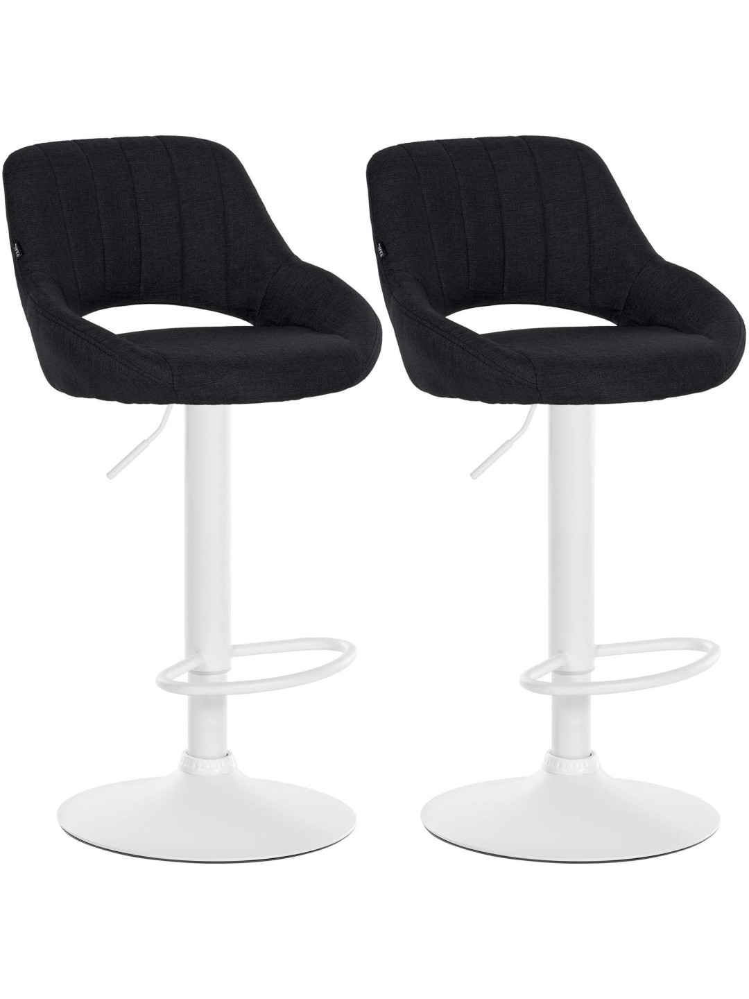 Lot de 2 tabourets de bar Milet tissu W, noir