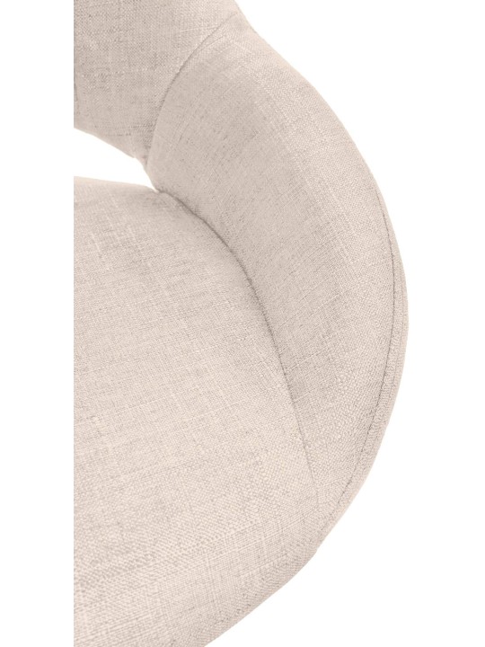 Lot de 2 tabourets de bar Milet tissu W, crème