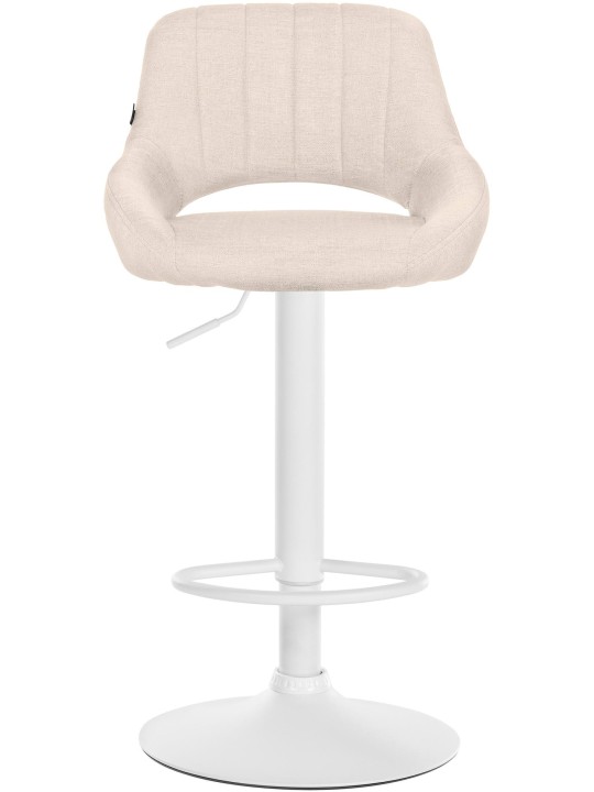 Lot de 2 tabourets de bar Milet tissu W, crème