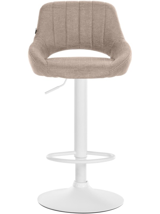 Lot de 2 tabourets de bar Milet tissu W, taupe