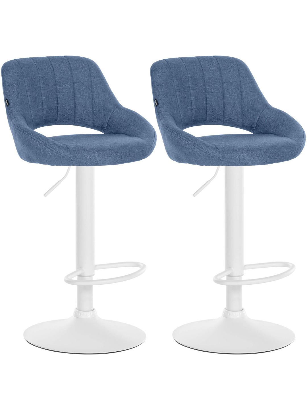 Lot de 2 tabourets de bar Milet tissu W, bleu