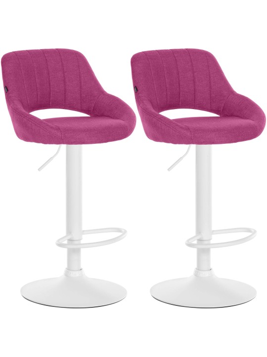 Lot de 2 tabourets de bar Milet tissu W, lilas