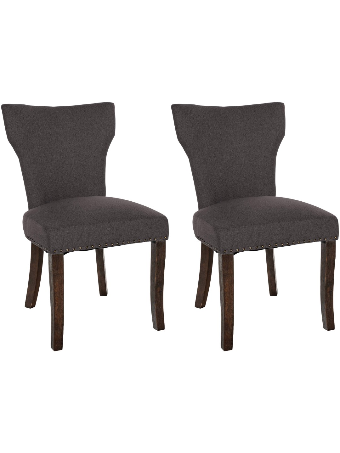 Lot de 2 chaises de salle à manger Zadar tissu antique-foncé, gris foncé