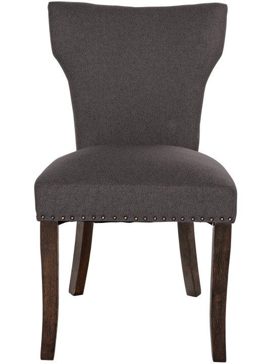 Lot de 2 chaises de salle à manger Zadar tissu antique-foncé, gris foncé Lot de 2 chaises de salle à manger Zadar tissu antique-foncé, gris foncé