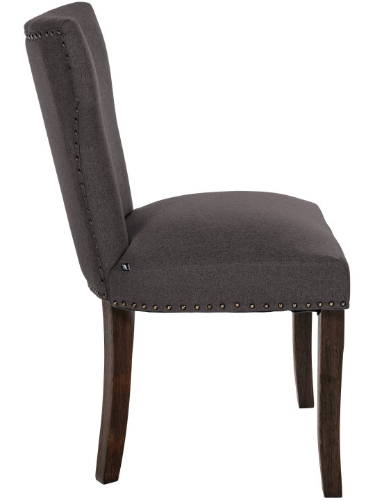 Lot de 2 chaises de salle à manger Zadar tissu antique-foncé, gris foncé Lot de 2 chaises de salle à manger Zadar tissu antique-foncé, gris foncé