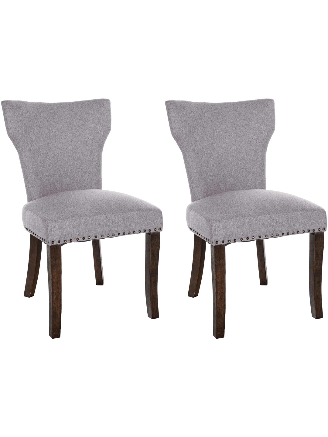 Lot de 2 chaises de salle à manger Zadar tissu antique-foncé, gris