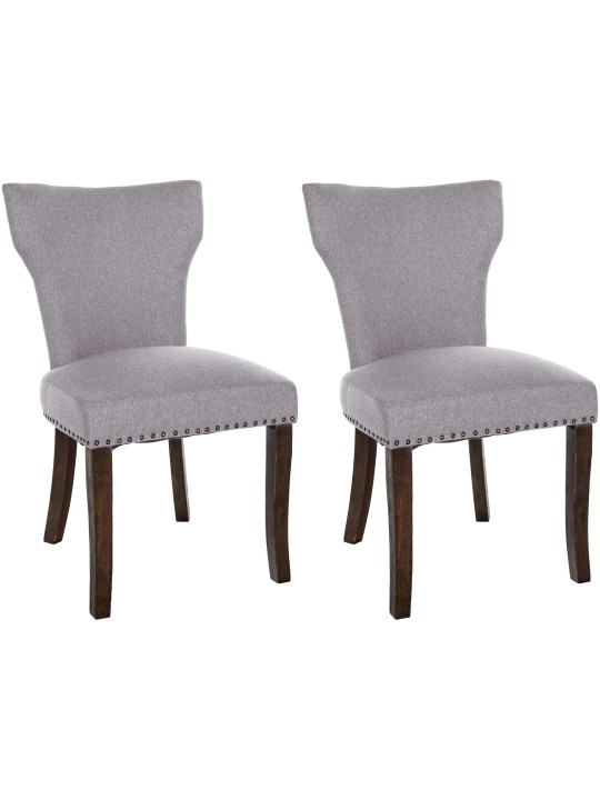 Lot de 2 chaises de salle à manger Zadar tissu antique-foncé, gris Lot de 2 chaises de salle à manger Zadar tissu antique-foncé, gris
