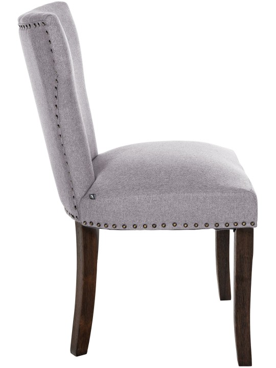 Lot de 2 chaises de salle à manger Zadar tissu antique-foncé, gris Lot de 2 chaises de salle à manger Zadar tissu antique-foncé, gris