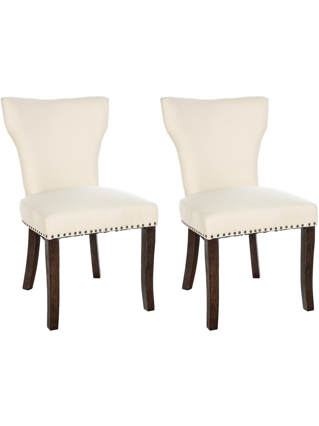 Lot de 2 chaises de salle à manger Zadar tissu antique-foncé, crème