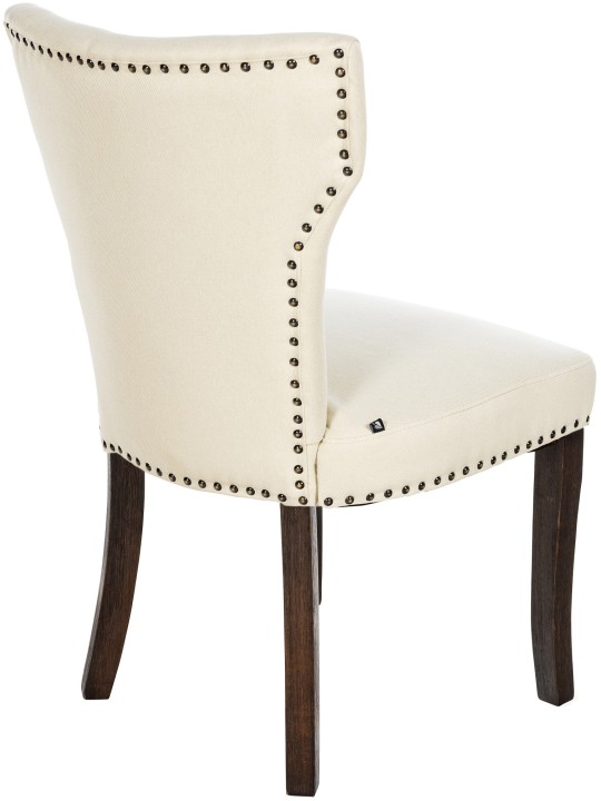 Lot de 2 chaises de salle à manger Zadar tissu antique-foncé, crème Lot de 2 chaises de salle à manger Zadar tissu antique-foncé, crème