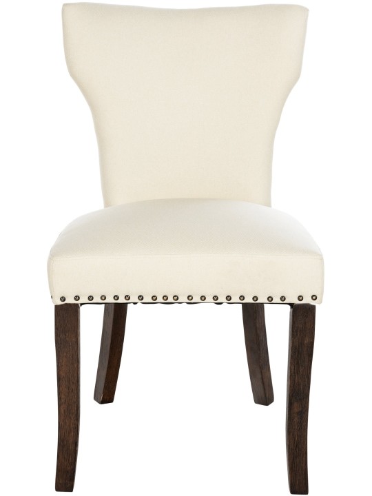 Lot de 2 chaises de salle à manger Zadar tissu antique-foncé, crème Lot de 2 chaises de salle à manger Zadar tissu antique-foncé, crème
