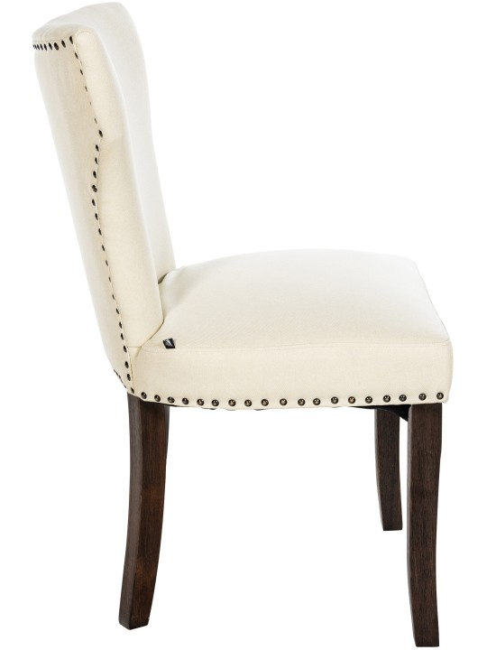 Lot de 2 chaises de salle à manger Zadar tissu antique-foncé, crème Lot de 2 chaises de salle à manger Zadar tissu antique-foncé, crème