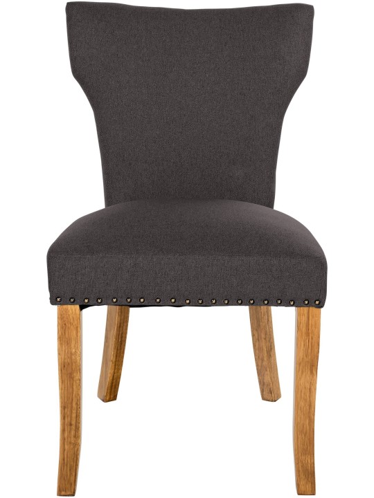 Lot de 2 chaises de salle à manger Zadar tissu antique-clair, gris foncé Lot de 2 chaises de salle à manger Zadar tissu antique-clair, gris foncé