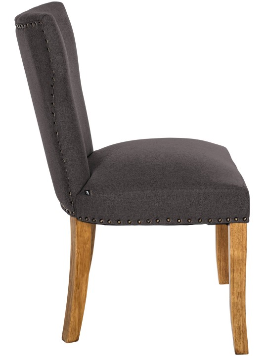 Lot de 2 chaises de salle à manger Zadar tissu antique-clair, gris foncé Lot de 2 chaises de salle à manger Zadar tissu antique-clair, gris foncé