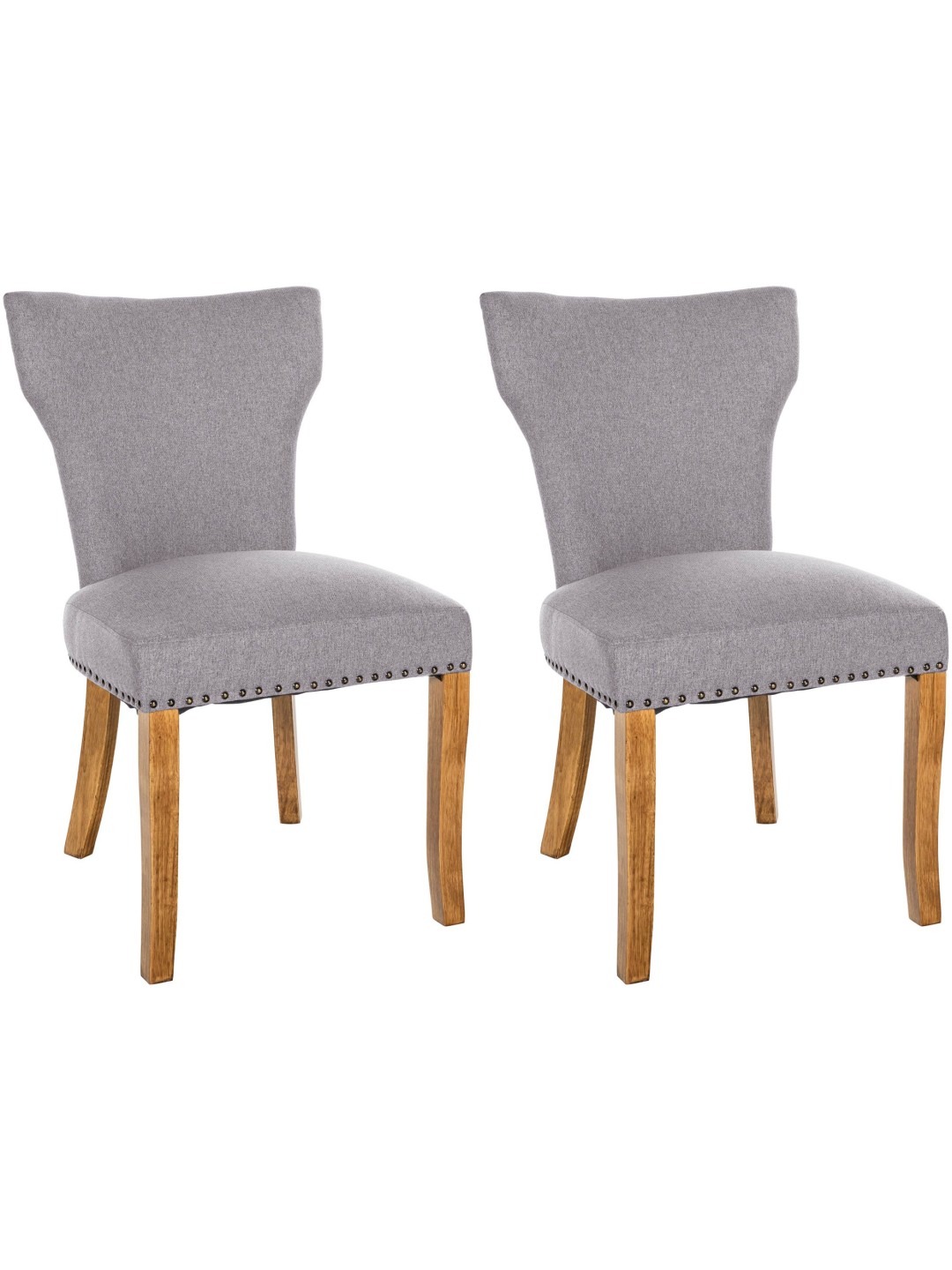 Lot de 2 chaises de salle à manger Zadar tissu antique-clair, gris