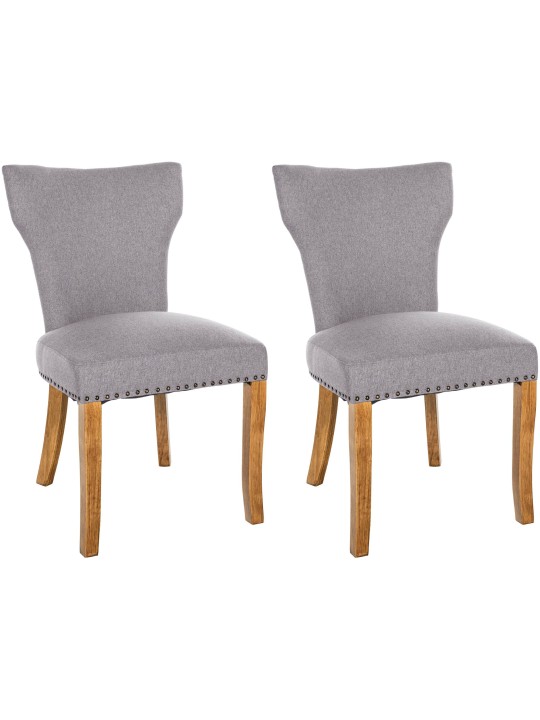Lot de 2 chaises de salle à manger Zadar tissu antique-clair, gris Lot de 2 chaises de salle à manger Zadar tissu antique-clair, gris