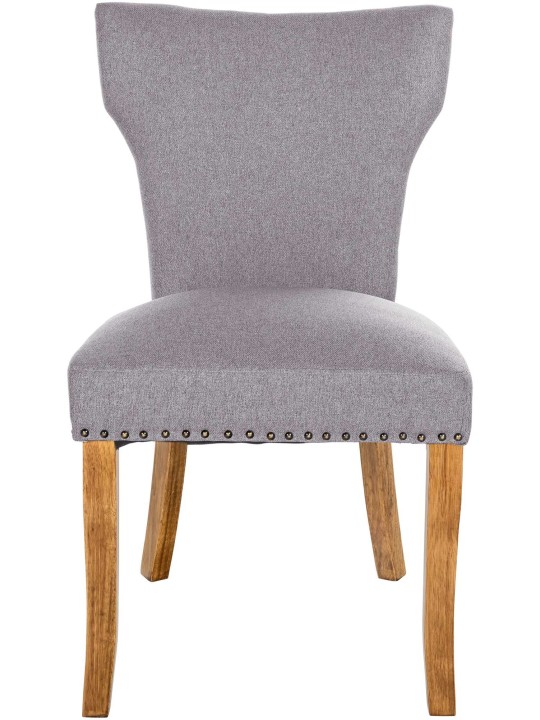 Lot de 2 chaises de salle à manger Zadar tissu antique-clair, gris Lot de 2 chaises de salle à manger Zadar tissu antique-clair, gris