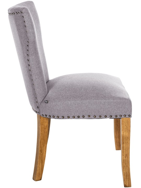 Lot de 2 chaises de salle à manger Zadar tissu antique-clair, gris Lot de 2 chaises de salle à manger Zadar tissu antique-clair, gris