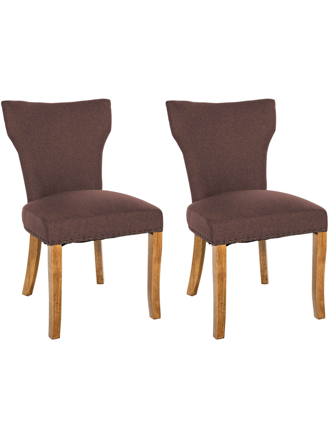 Lot de 2 chaises de salle à manger Zadar tissu antique-clair, brun