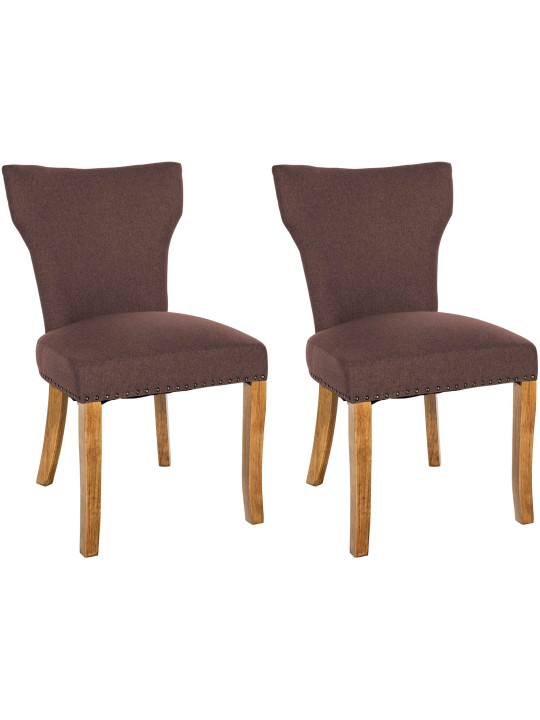Lot de 2 chaises de salle à manger Zadar tissu antique-clair, brun Lot de 2 chaises de salle à manger Zadar tissu antique-clair, brun