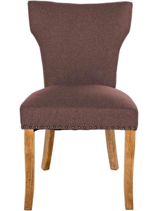 Lot de 2 chaises de salle à manger Zadar tissu antique-clair, brun Lot de 2 chaises de salle à manger Zadar tissu antique-clair, brun