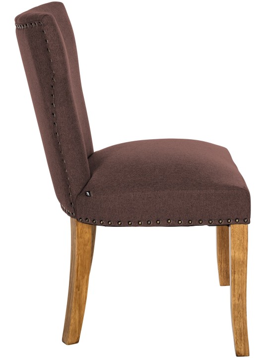 Lot de 2 chaises de salle à manger Zadar tissu antique-clair, brun Lot de 2 chaises de salle à manger Zadar tissu antique-clair, brun