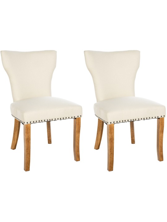 Lot de 2 chaises de salle à manger Zadar tissu antique-clair, crème Lot de 2 chaises de salle à manger Zadar tissu antique-clair, crème