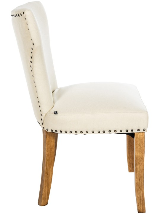 Lot de 2 chaises de salle à manger Zadar tissu antique-clair, crème Lot de 2 chaises de salle à manger Zadar tissu antique-clair, crème