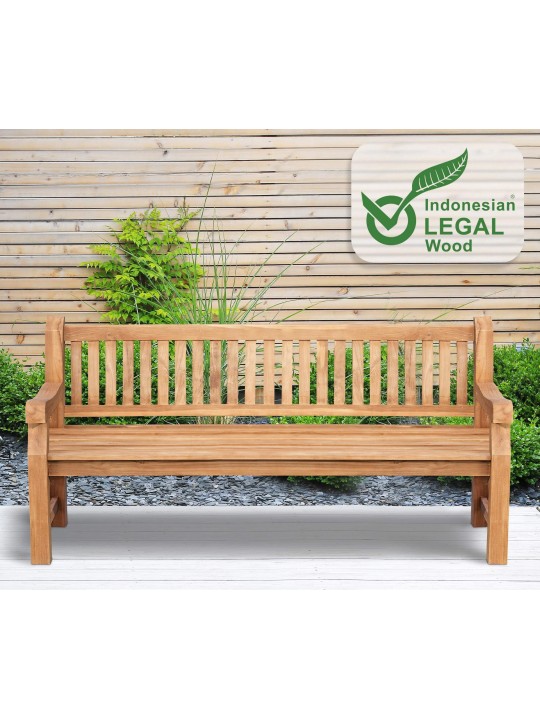 Banc en teck Jackson V2 200 cm, teck