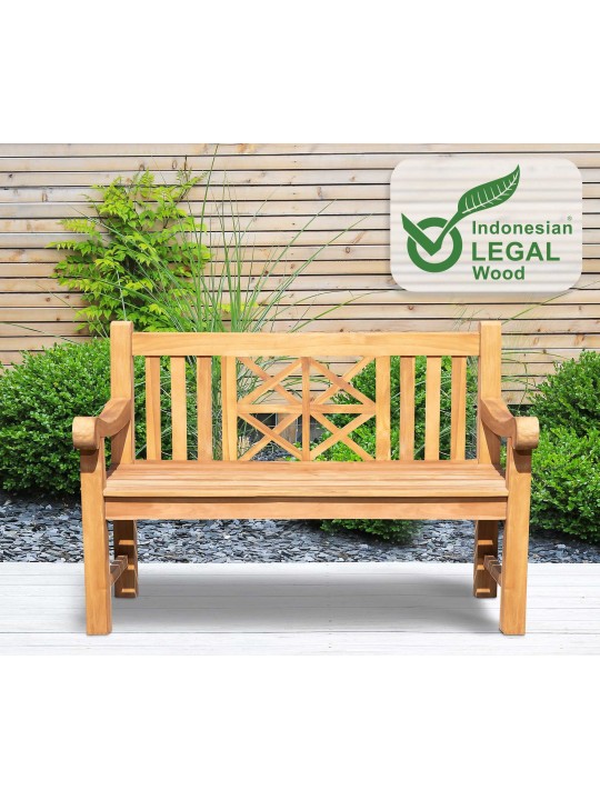 Banc en teck Florida 120 cm avec revêtement, teck Banc en teck Florida 120 cm avec revêtement, teck