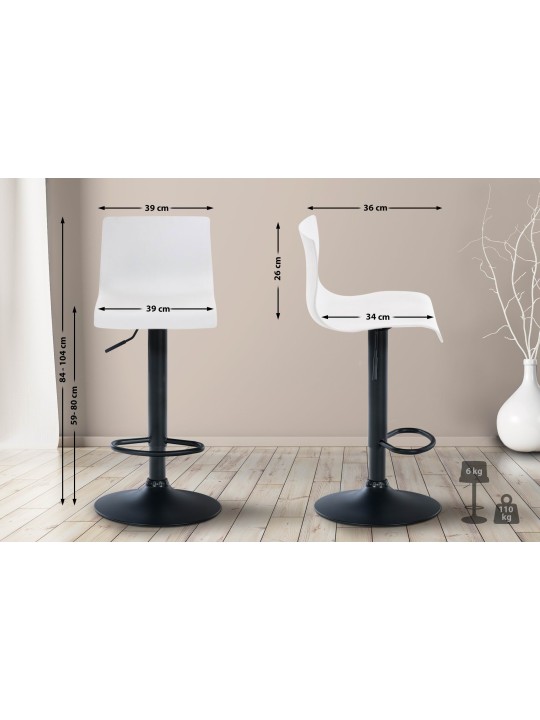 Tabouret de bar Hoover B, blanc