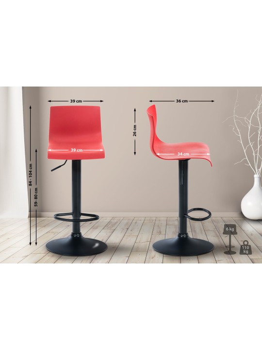 Tabouret de bar Hoover B, rouge