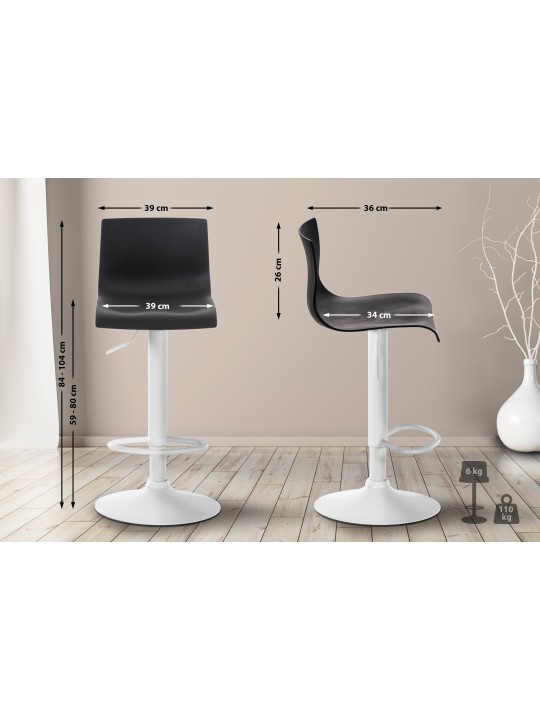 Tabouret de bar Hoover W, noir
