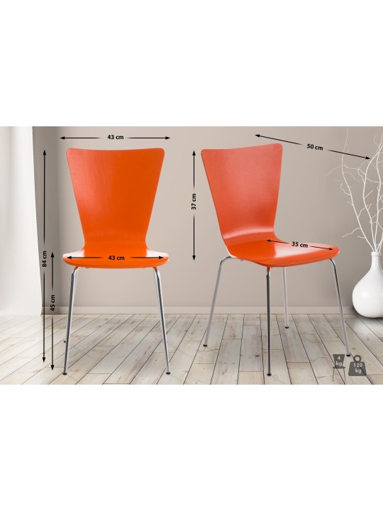 Chaise visiteur Aaron, orange