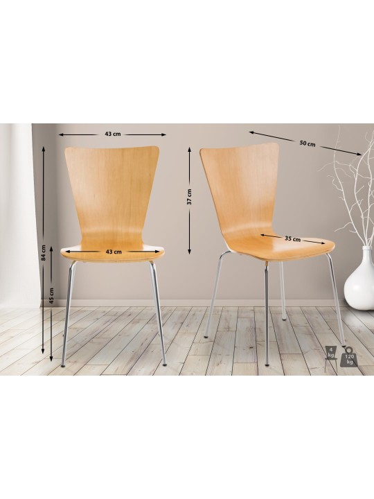 Chaise visiteur Aaron, naturel