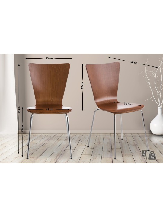 Chaise visiteur Aaron, brun