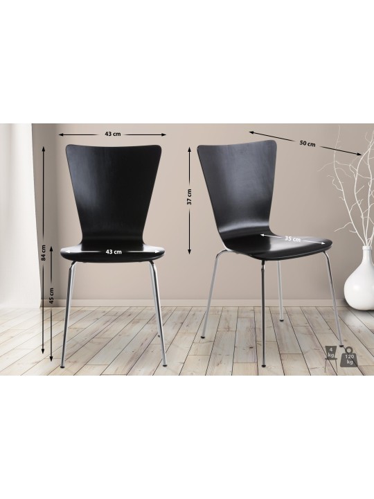 Chaise visiteur Aaron, noir